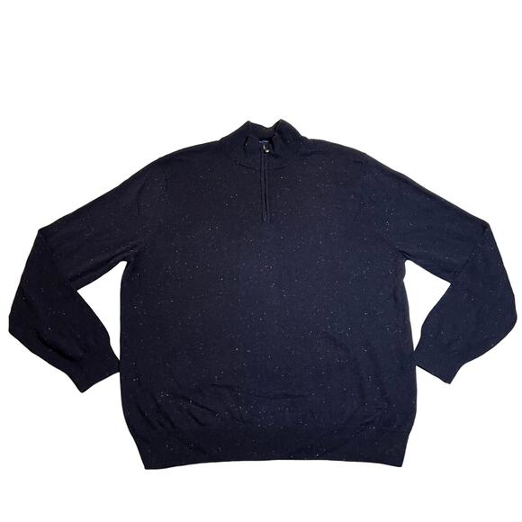 Alan Flusser Cotton Cashmere Blend Quarter Zip Pullover Knit Sweater Size XL - Picture 1 of 8
